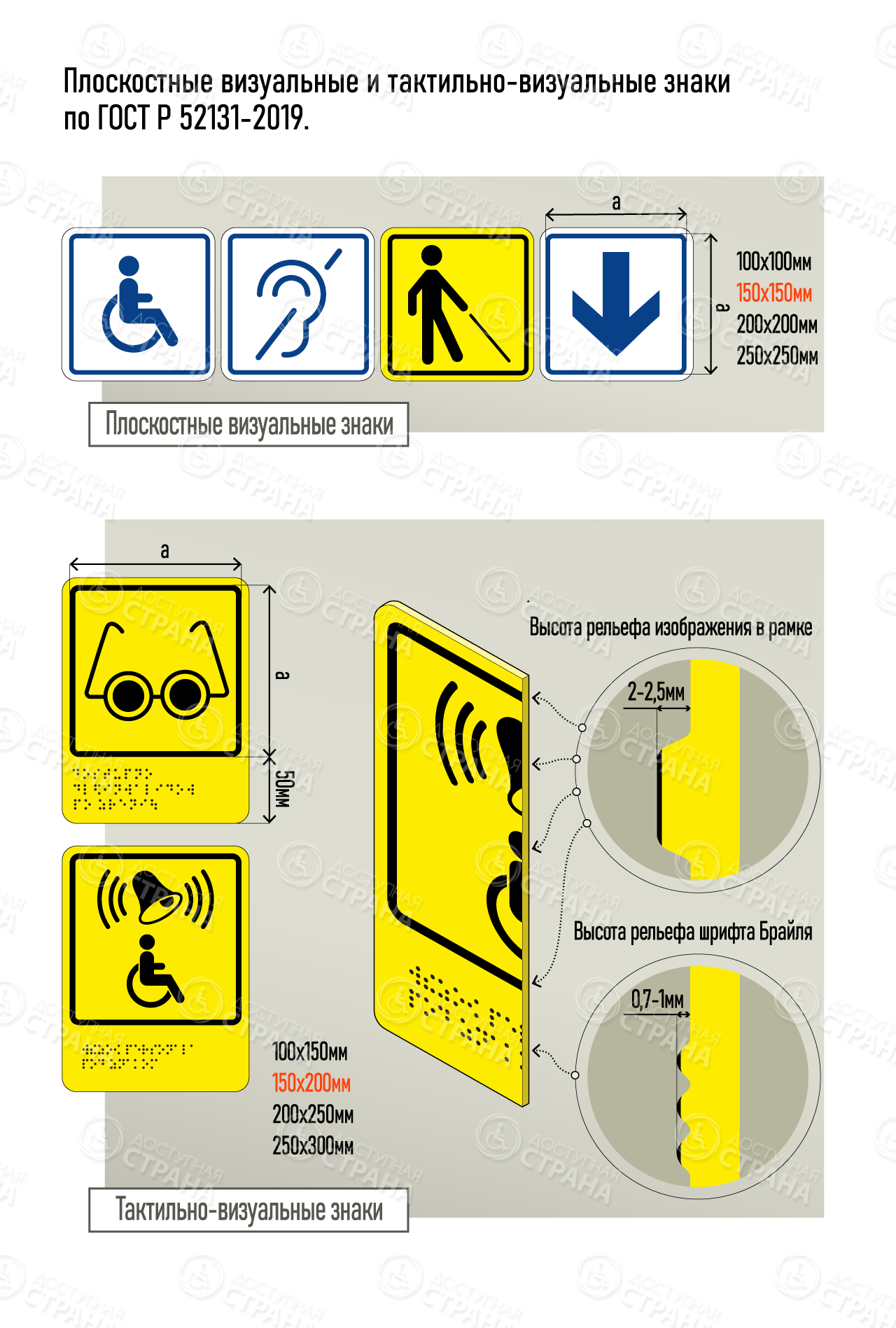 тактильно-визуальные знаки